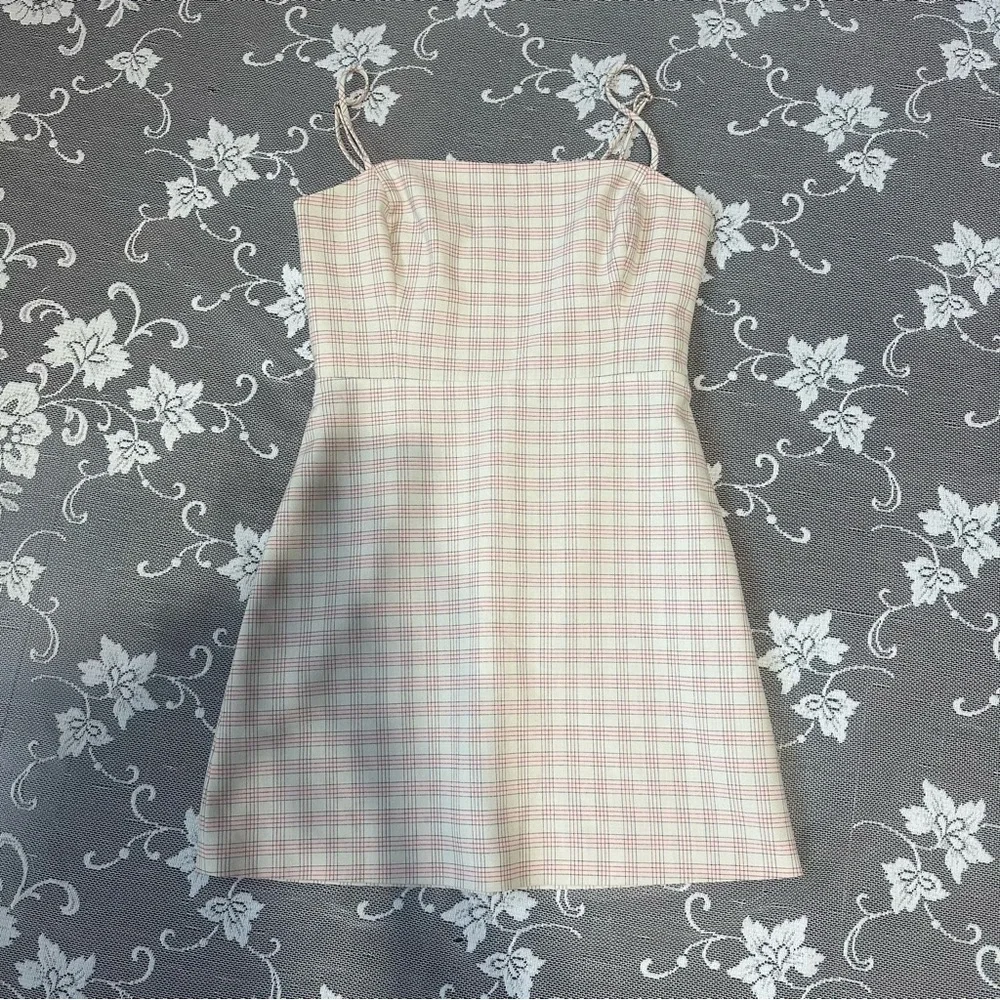 wilfred classic mini dress Aritzia Wilfred Classic Plaid Mini Dress Sz 0